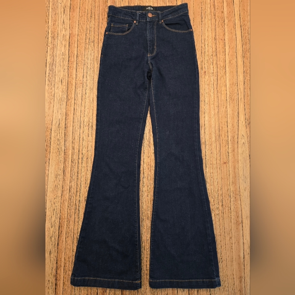 Black Label C'est‎ Toi Flare Women Blue Jeans Size 1 Cotton And Spandex Material
